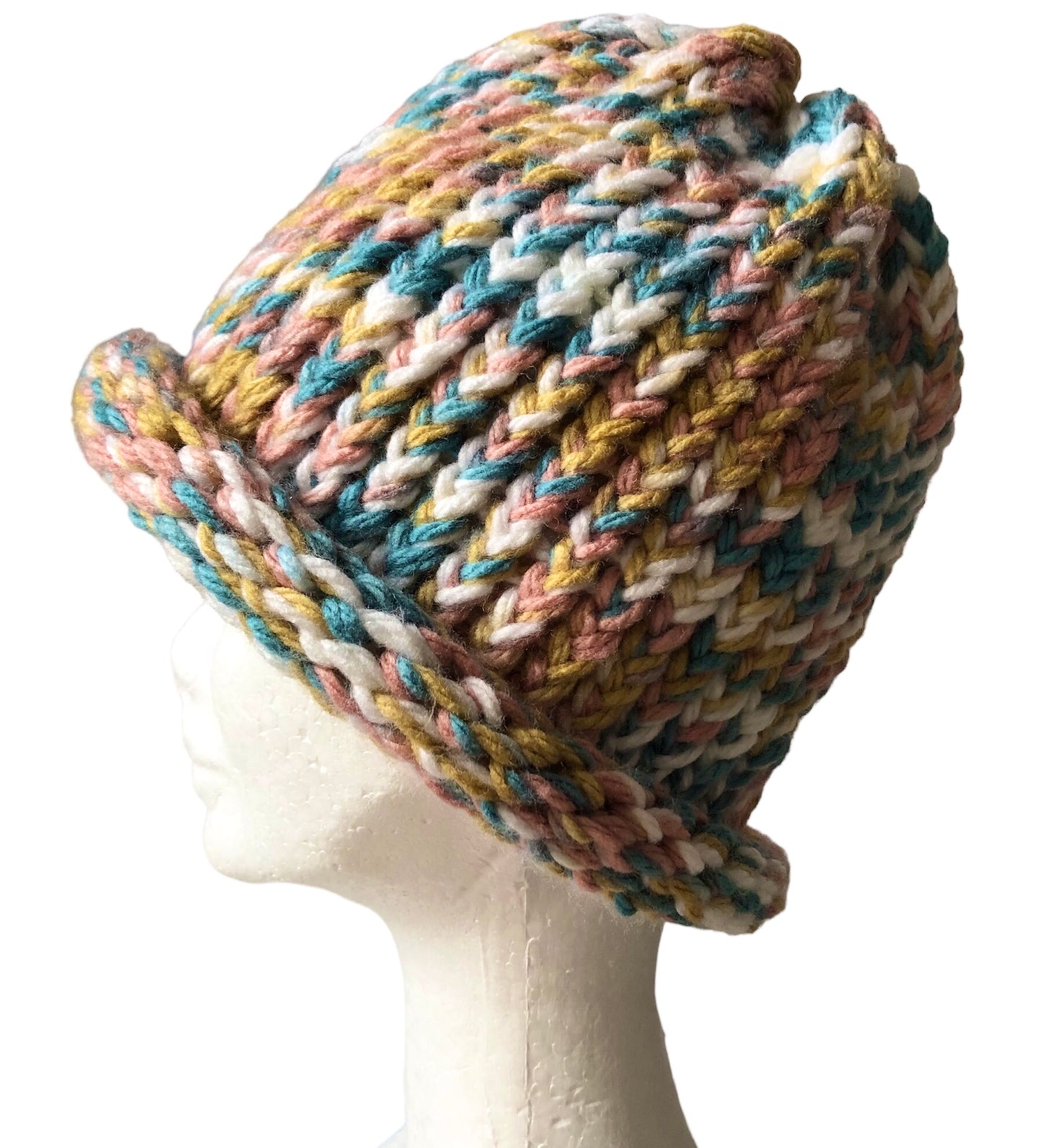 Luxury Handmade Multicoloured High Quality Acrylic, Stylish Warm Winter Hat