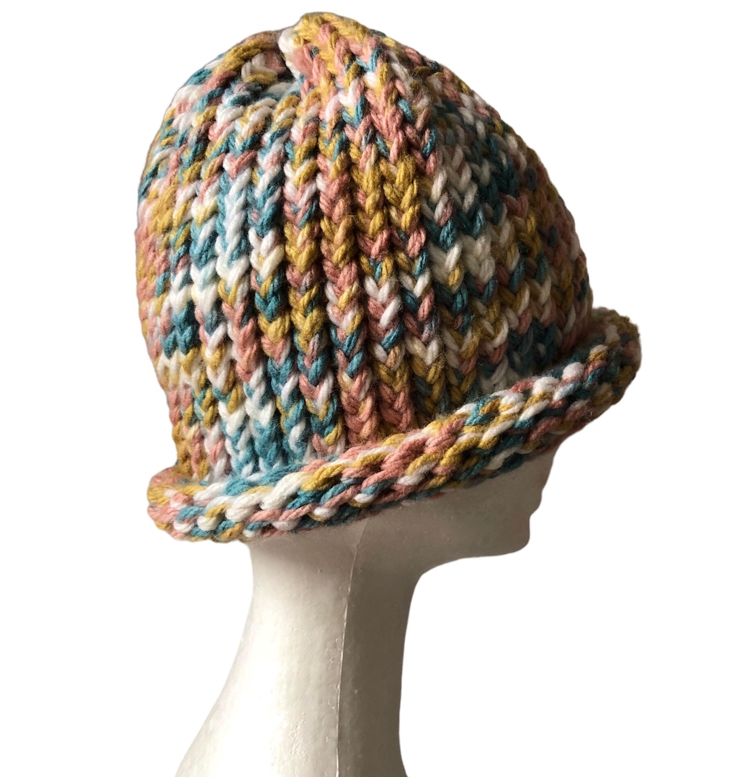 Luxury Handmade Multicoloured High Quality Acrylic, Stylish Warm Winter Hat