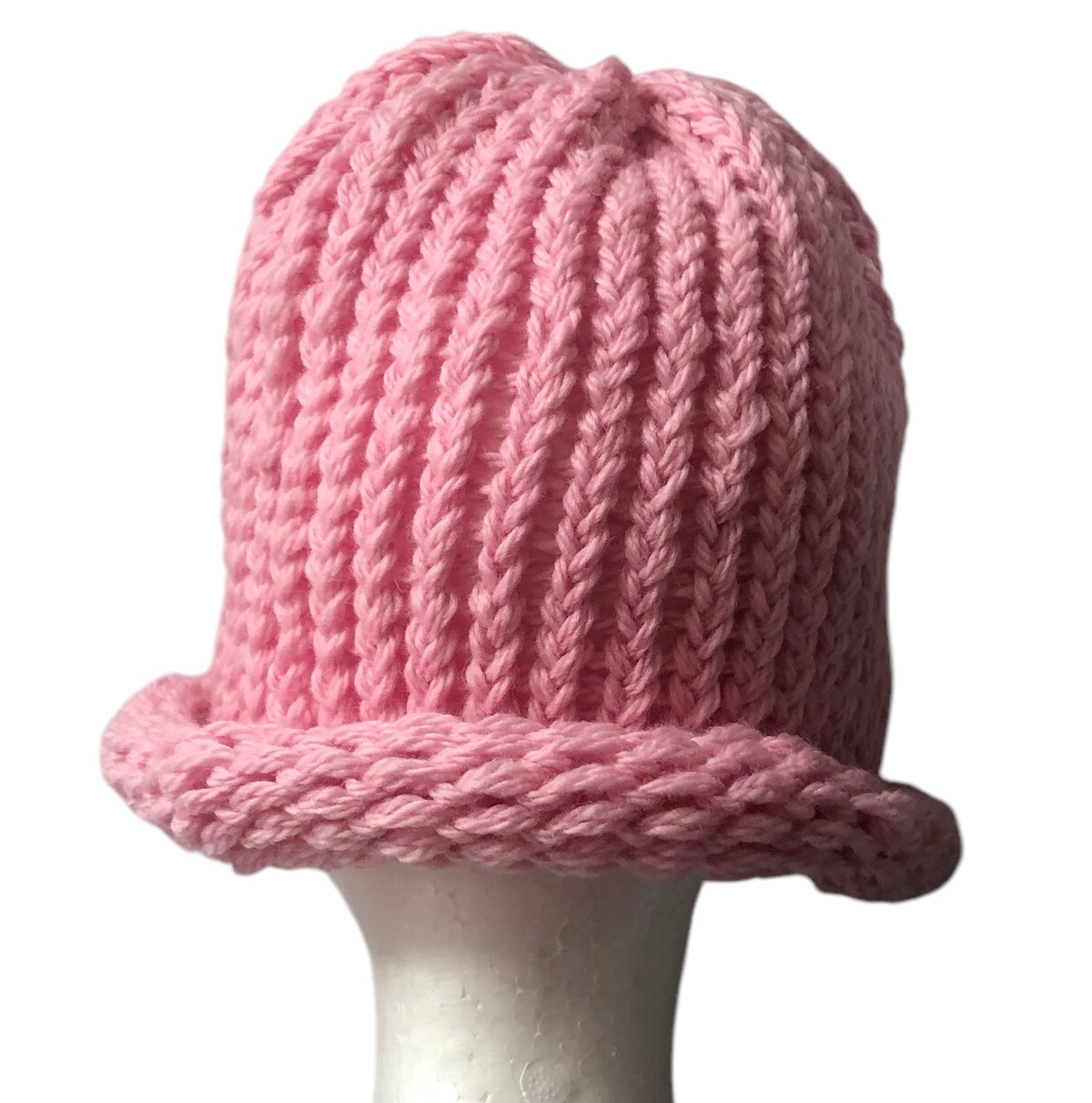 Hand Knit Luxury Pink 100% Wool Beanie, Stylish & Cosy Winter Hat