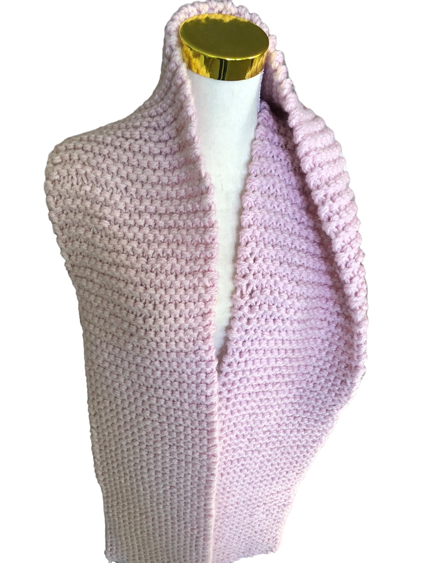 Luxurious Hand Knit Chunky Pink Scarf, High Quality Soft Acrylic, Stylish Scarf