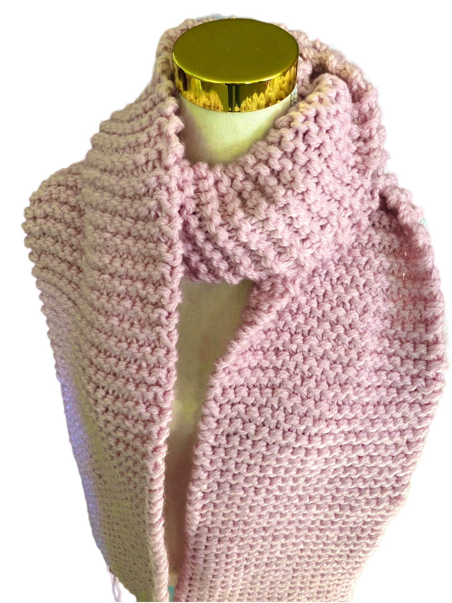 Luxurious Hand Knit Chunky Pink Scarf, High Quality Soft Acrylic, Stylish Scarf