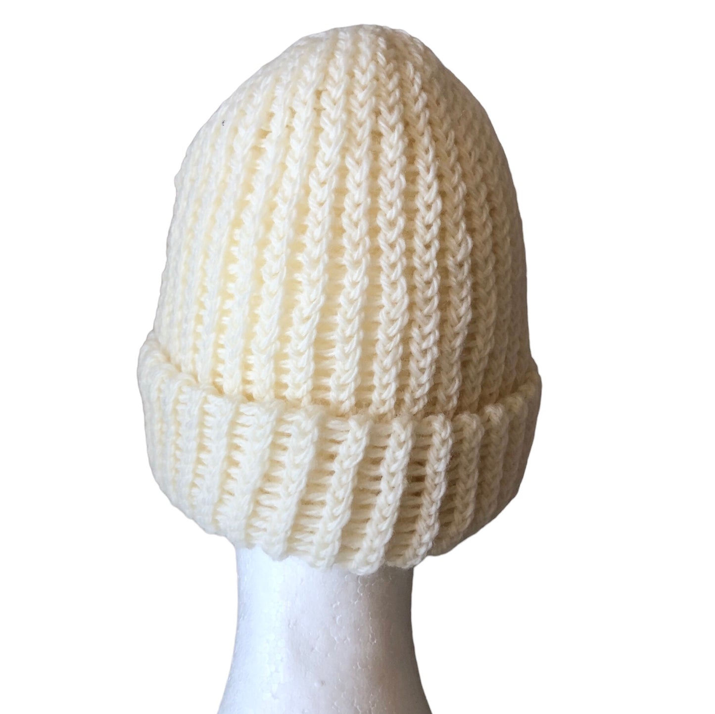 Luxury Hand-Knit White Wool Beanie - Premium Quality, Cosy & Stylish Winter Hat