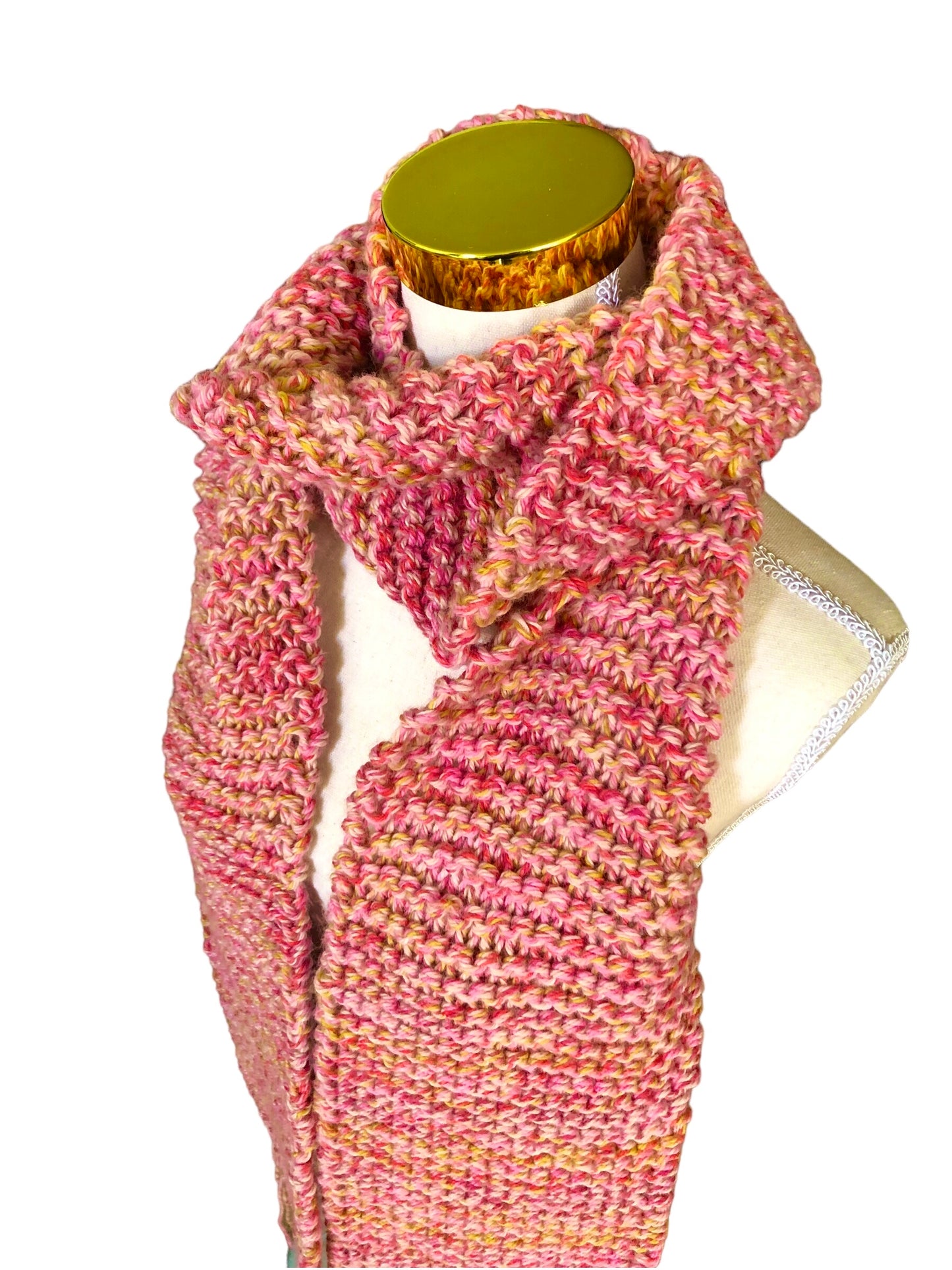 Luxurious Long Hand Knit Merino Wool And Acrylic Scarf, High Quality, Warm Scarf