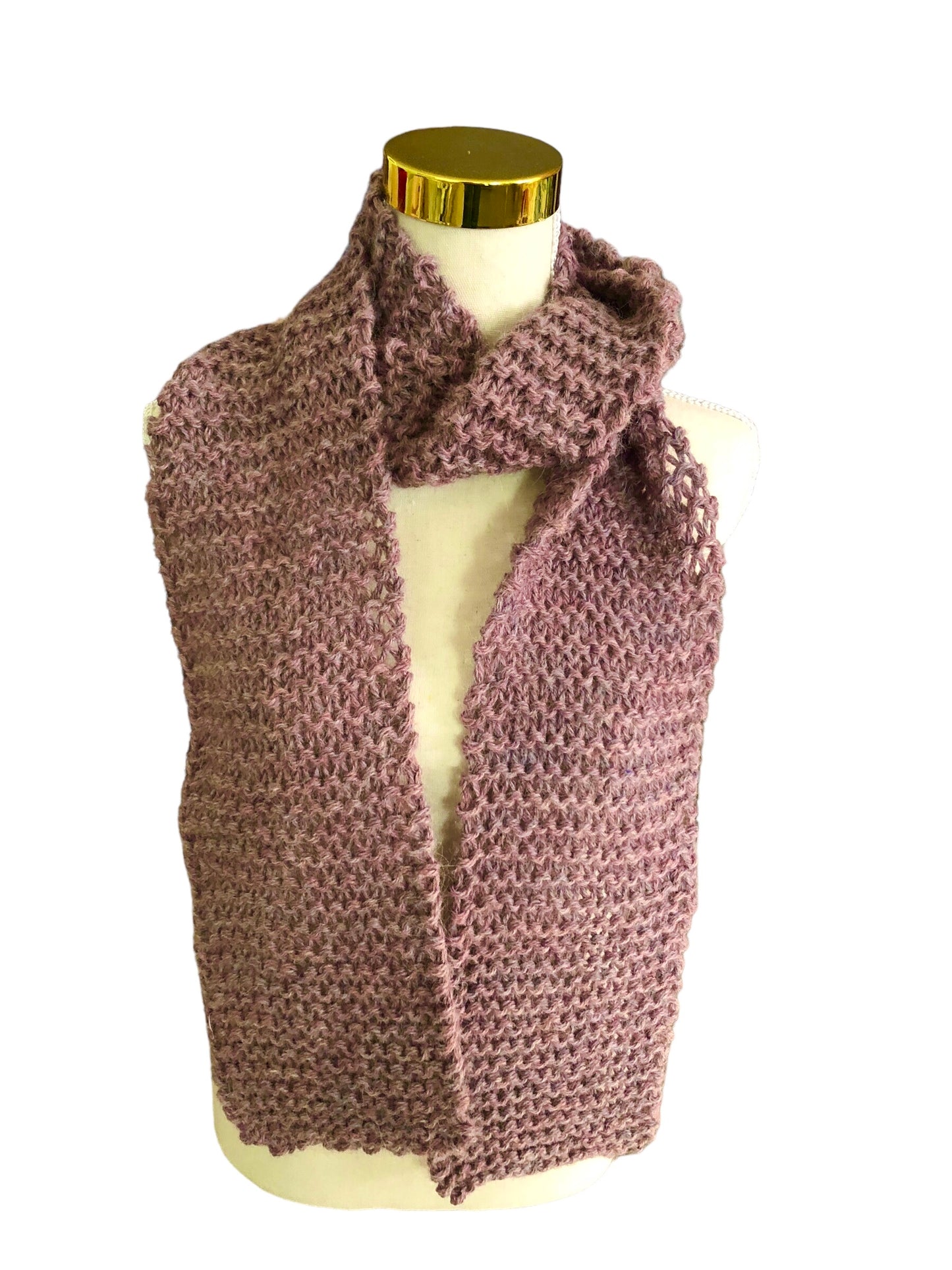 High Quality Hand Knit 100% Alpaca Yarn Scarf, Luxurious Purple Winter Accessory