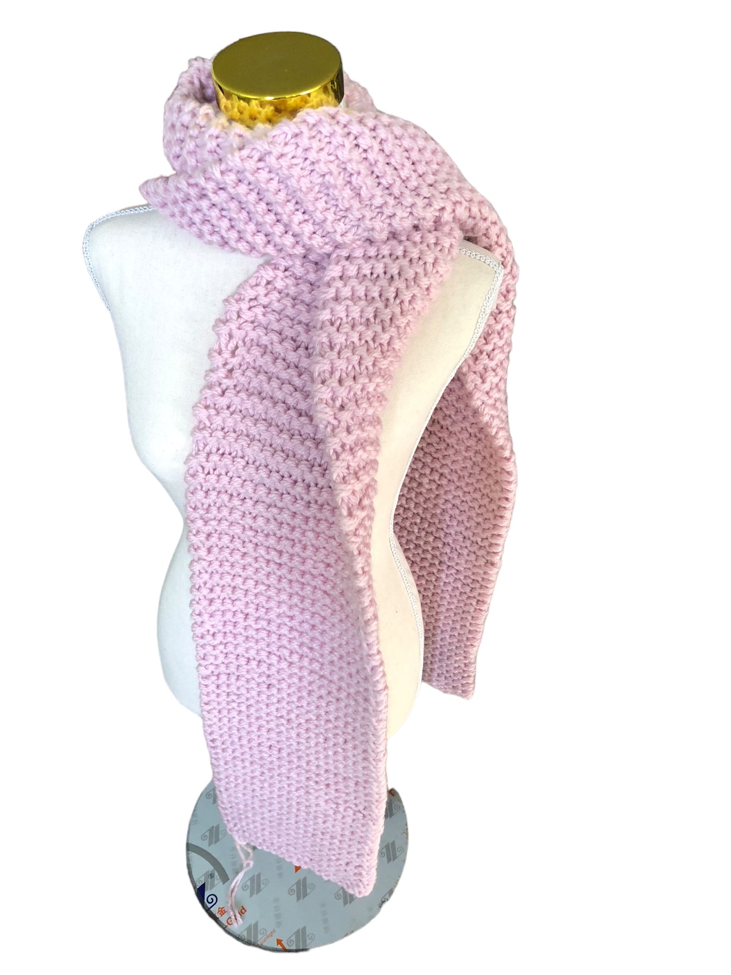 Luxurious Hand Knit Chunky Pink Scarf, High Quality Soft Acrylic, Stylish Scarf